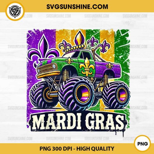 Mardi Gras Monster Truck PNG, Beads Crusher Png, Mardi Gras Png