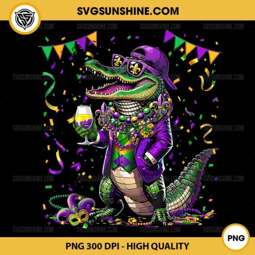 Mardigator Mardi Gras Alligator PNG, Happy Mardi Gras Alligator PNG