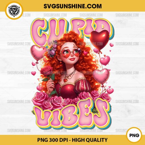 Merida Cupid Vibes Valentine PNG, Merida Princess Valentine PNG