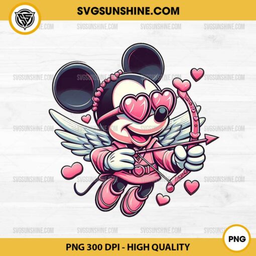 Minnie Cupid Valentine PNG, Minnie Mouse Valentine PNG