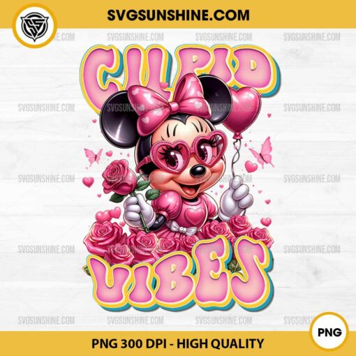 Minnie Mouse Cupid Vibes Valentine PNG, Minnie Mouse Valentine PNG