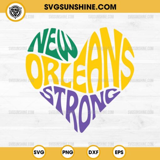 New Orleans Strong Heart SVG, NOLA Strong SVG