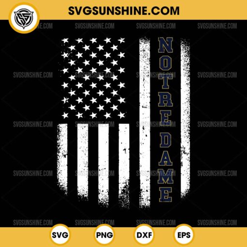 Notre Dame American Flag SVG, Notre Dame USA Flag SVG, Notre Dame Fighting Irish SVG