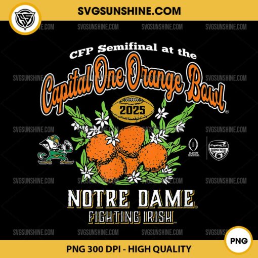 Notre Dame Fighting Irish CFP Orange Bowl 2025 PNG, Notre Dame Fighting Irish PNG