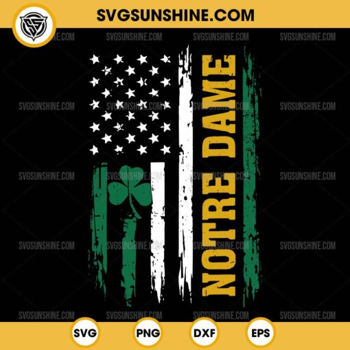 Notre Dame Patriotic American Flag SVG, Notre Dame Fighting Irish Football SVG