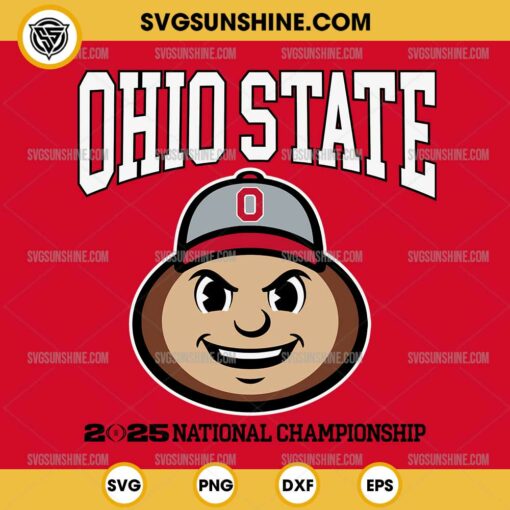 Ohio State Buckeyes CFP 2025 National Championship SVG, Brutus Buckeye SVG, Ohio State Buckeyes Mascot SVG