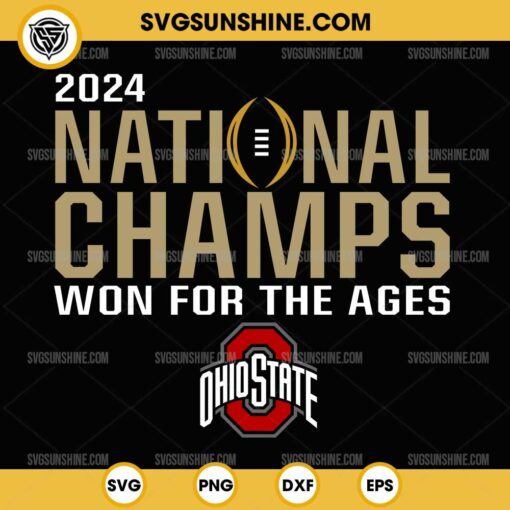 Ohio State Buckeyes 2024 Football National Champions SVG, Ohio State Wins College Football Playoff Championship SVG