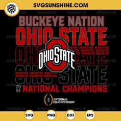 Ohio State Buckeye Nation SVG, Ohio State Buckeyes 2024 Football National Champions SVG