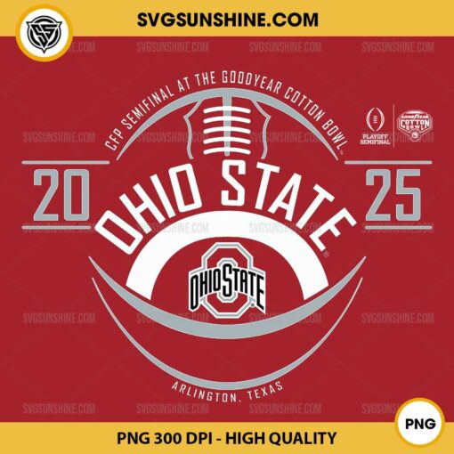 Ohio State Buckeyes CFP Semifinal At The Goodyear Cotton Bowl 2025 PNG