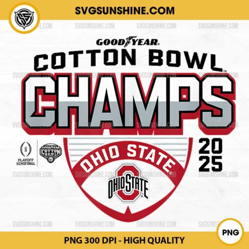 Ohio State Buckeyes Goodyear Cotton Bowl Champs 2025 PNG File