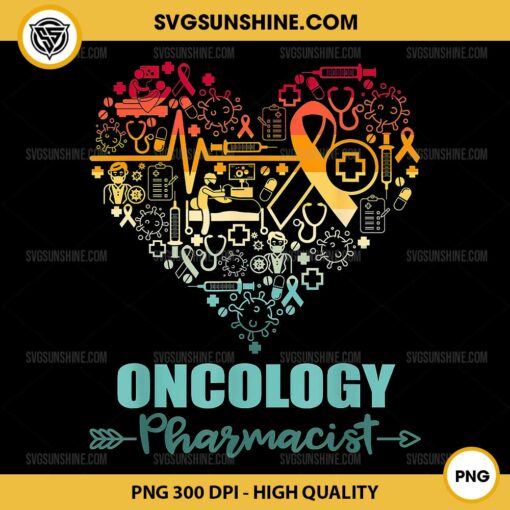 Oncology Pharmacist Heart Valentine PNG, Funny Vintage Oncology Pharmacist PNG