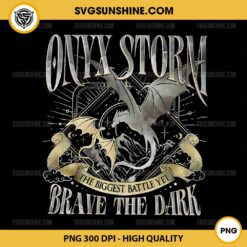 Onyx Storm Brave The Dark PNG, Fourth Wing Basgiath War College Pouch PNG