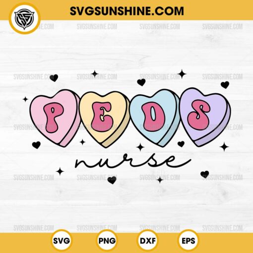 PEDS Nurse Valentine's Day SVG, Heart Pediatric Nurse Valentine SVG