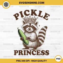 Pickle Princess Racoon PNG, Funny Racoon And Cucumber PNG