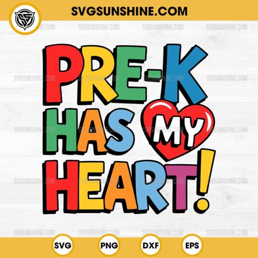 Pre-K Has My Heart SVG, Pre-k Teacher Valentines Day SVG