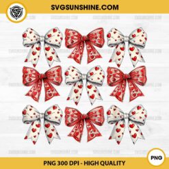 Retro Valentine's Day Heart Coquette Bow PNG, Coquette Bow PNG