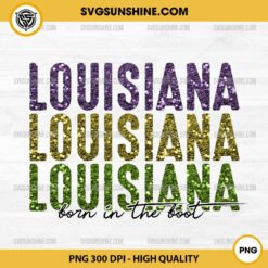 Sequin Louisiana Born In The Boot PNG, Mardi Gras PNG