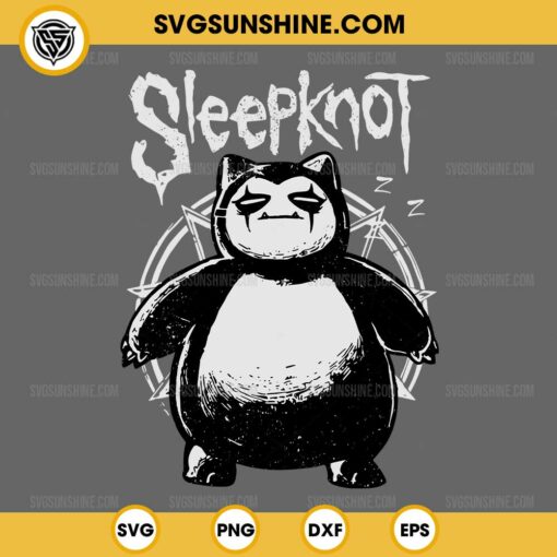 Sleepknot Panda SVG, Funny Slipknot Band SVG, Parody Snorlax Pokemon SVG