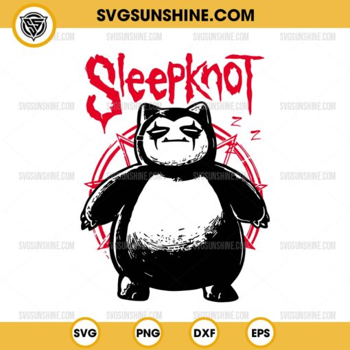 Slipknot Band Sleepknot Panda SVG, Slipknot Snorlax Sleepknot Parody Pokemon SVG