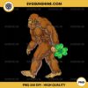 St Patricks Day Bigfoot PNG, Sasquatch Shamrock PNG