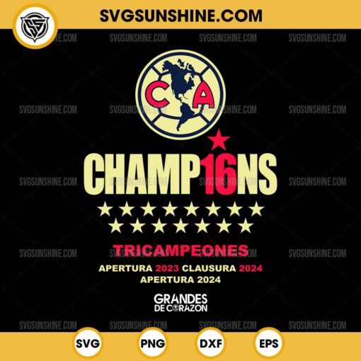 Tricampeones 2024 Club America Champions SVG, Club America Champions 2024 SVG