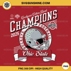 Vintage Ohio State Buckeyes Cotton Bowl Champs 2025 PNG, Ohio State Buckeyes College Football Playoff 2025 PNG