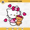 Valentine Hello Kitty Teddy Bear SVG, Kawaii Kitty Sanrio SVG