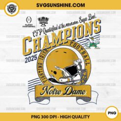 Vintage Notre Dame Fighting Irish CFP Sugar Bowl Champs 2025 PNG