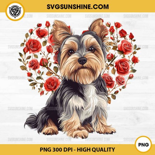 Yorkie Dog Valentine PNG, Yorkshire Terrier PNG, Happy Valentines Day PNG