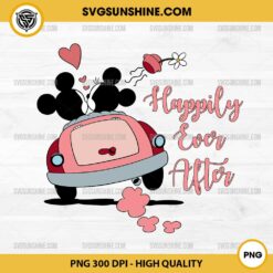 Happily Ever After PNG, Mickey Minnie Love Car PNG