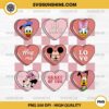 Love Heart Mickey and Friends Valentine PNG, Disney Valentine PNG