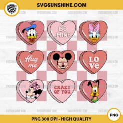 Love Heart Mickey and Friends Valentine PNG, Disney Valentine PNG