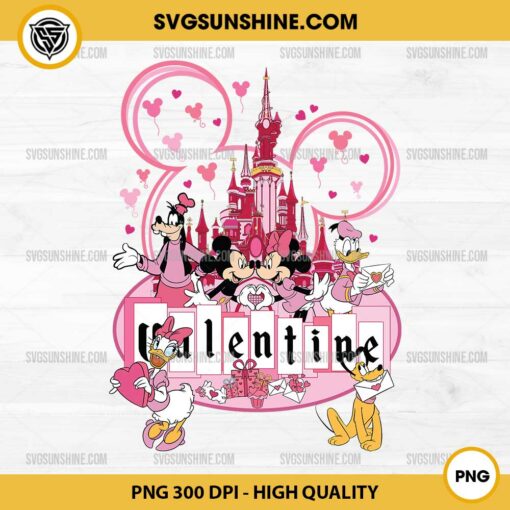 Disney Castle Valentine PNG, Mickey and Friends Valentine PNG