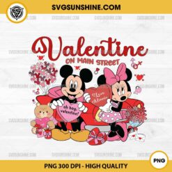 Mickey Couple Valentine On Main Street PNG, Mickey And Minnie Valentine PNG