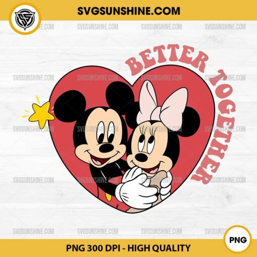 Mickey Minnie Better Together PNG, Mickey Valentine PNG