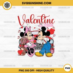 Mickey Minnie Mouse Valentine On Main Street PNG, Mickey Couple Valentine PNG