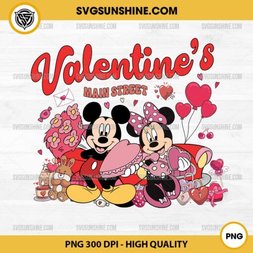 Mickey Minnie Valentine Main Street PNG, Mickey Minnie PNG