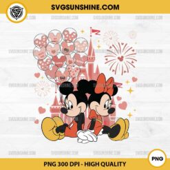 Mickey Minnie Valentine PNG, Disney Castle Valentine PNG