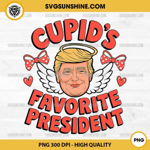 Funny Trump Valentine PNG, Cupid Favorite President PNG