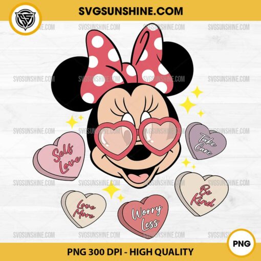 Minnie Heart Sunglasses Valentine PNG, Minnie Valentine PNG