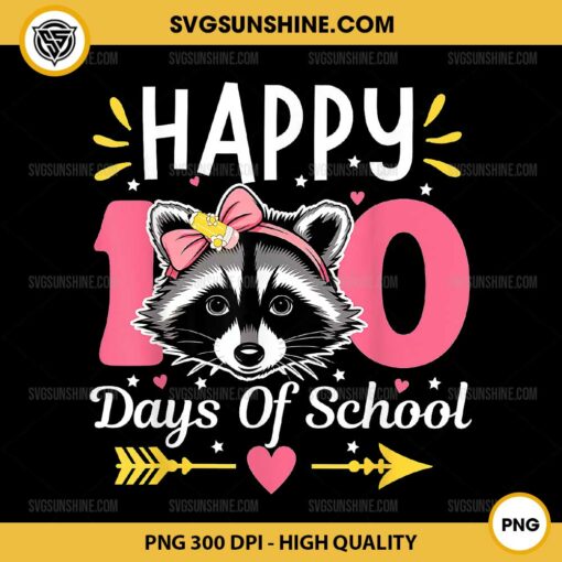 100Days Of School Raccoon PNG, Happy 100th Day Smarter Teacher PNG