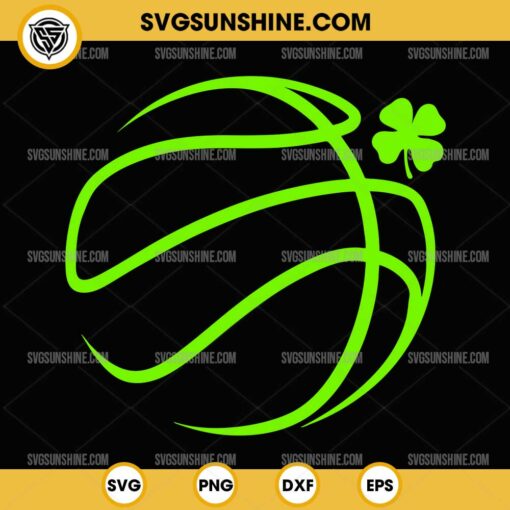 Basketball Shamrock Lucky Clover SVG, St Patricks Day Basketball Ball SVG