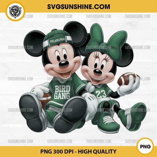 Bird Gang Mickey Minnie Philadelphia Eagles PNG, Mickey Minnie Eagles Football PNG