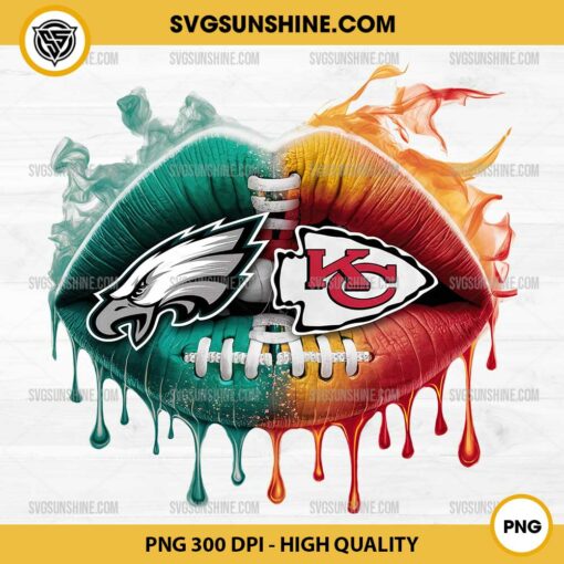 Chiefs Vs Eagles Lips PNG, Super Bowl 2025 PNG, Super Bowl LIX PNG