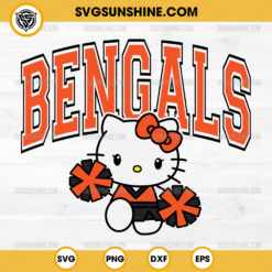 Hello Kitty Cincinnati Bengals SVG, Hello Kitty Cheerleader SVG, Hello Kitty NFL Football SVG