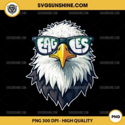 Cool Face Eagles with Sunglasses PNG, Vintage Eagles Football PNG