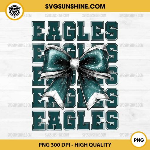 Coquette Bow Eagles Football PNG, Philadelphia Eagles PNG