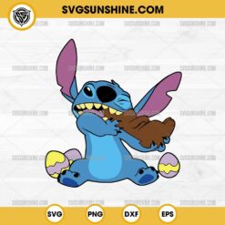 Disney Stitch Eats Chocolate Bunny SVG, Stitch Easter Eggs SVG, Stitch Easter SVG