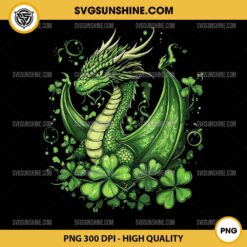 Dragon St Patricks Day PNG, Clover Irish PNG, Dragon Shamrock PNG