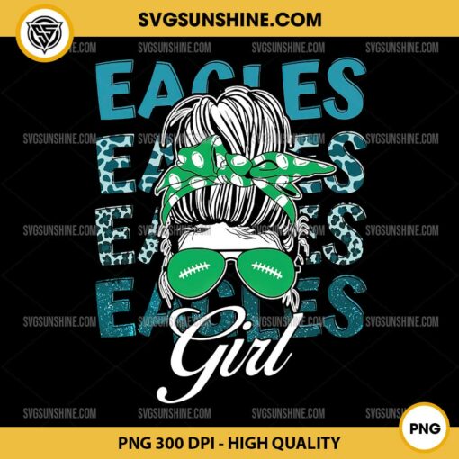 Eagles Girl PNG, Messy Bun Philadelphia Eagles PNG